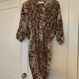 Snakeskin-print Kimono-style Dress